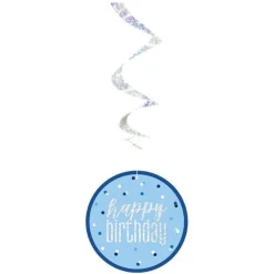 Blue 'Happy Birthday' Hanging Swirls - 80Cm<Party Delights Hot