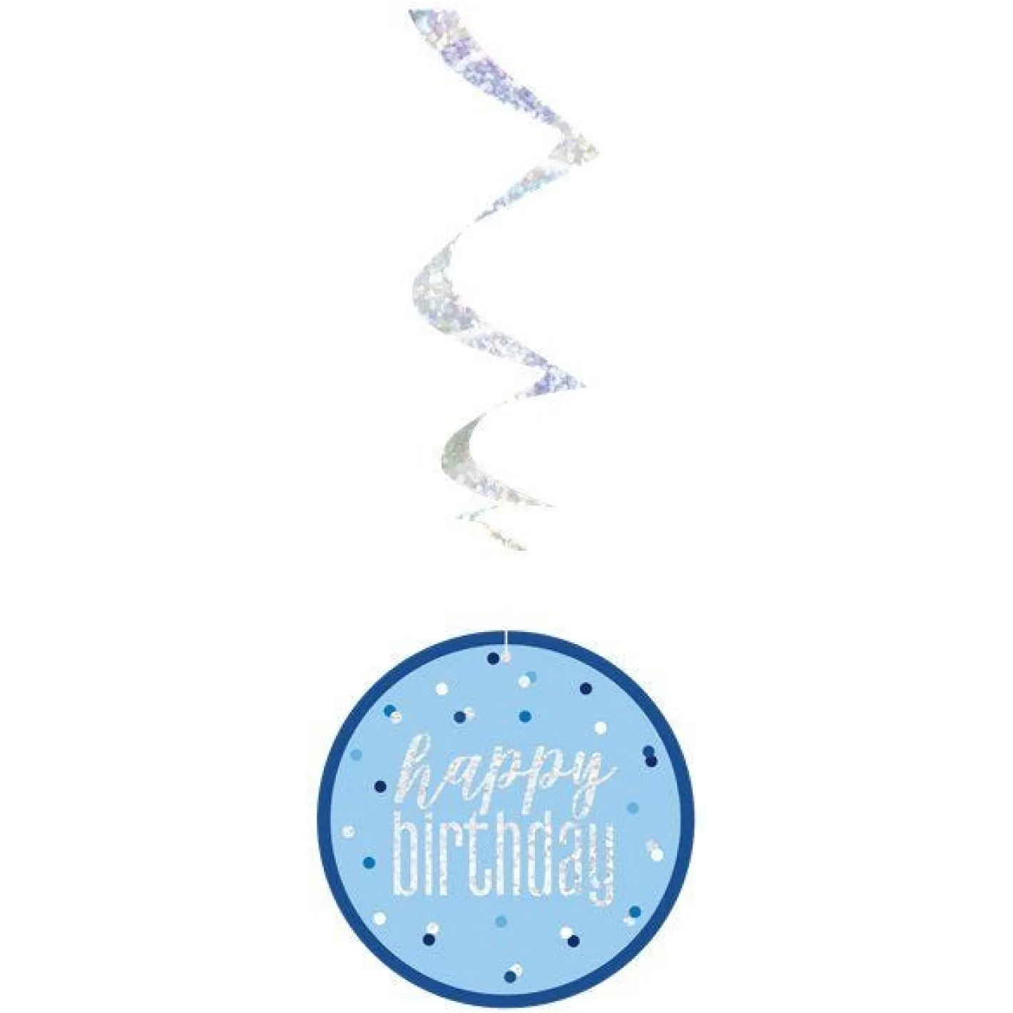 Blue 'Happy Birthday' Hanging Swirls - 80Cm<Party Delights Hot