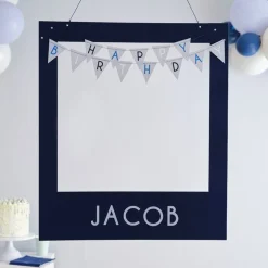 Blue Happy Birthday Personalisable Photobooth Frame<Party Delights Best