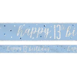 Blue 'Happy 13Th Birthday' Plastic Banner - 2.75M<Party Delights