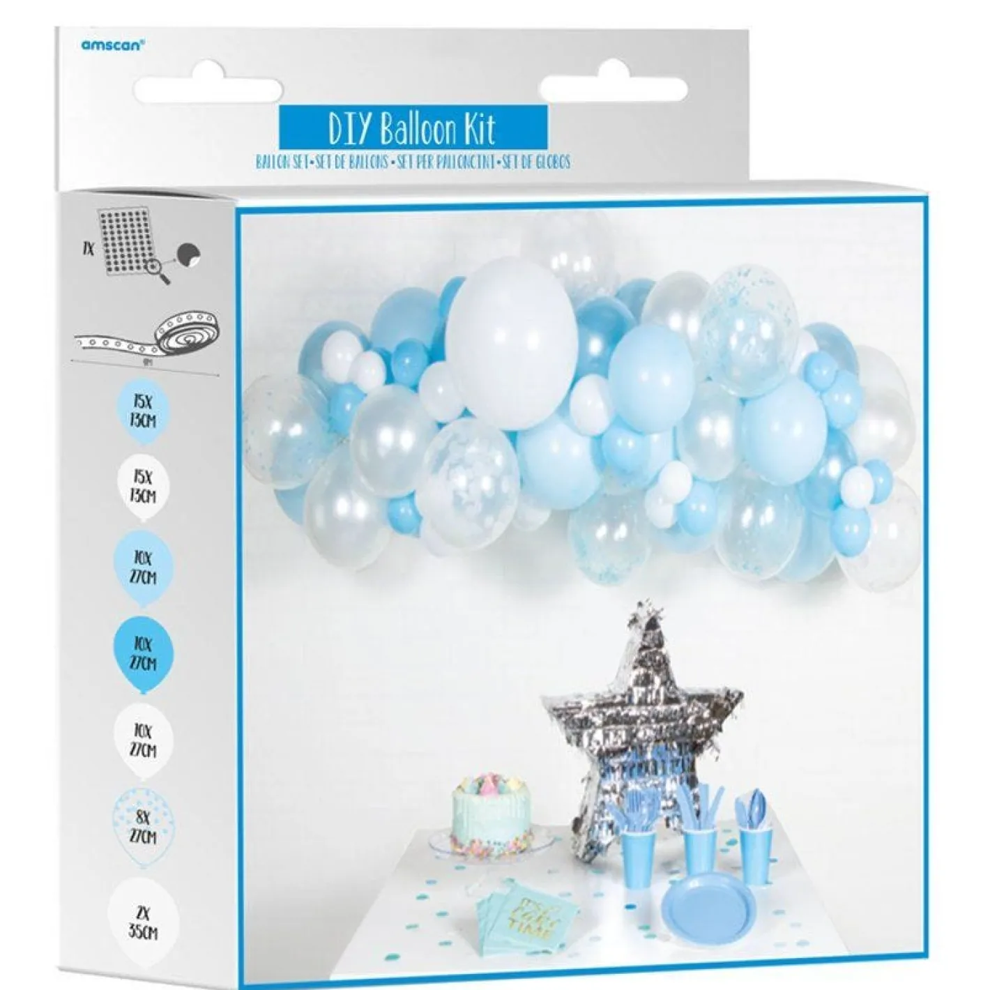 Blue Latex Balloon Arch Garland - 70 Balloons<Party Delights Sale