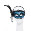 Blue Masquerade Mask With Feathers<Party Delights Sale