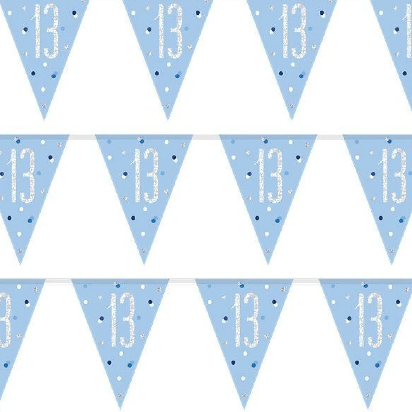 Blue Number 13 Plastic Bunting - 2.75M<Party Delights Sale