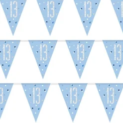 Blue Number 13 Plastic Bunting - 2.75M<Party Delights Sale