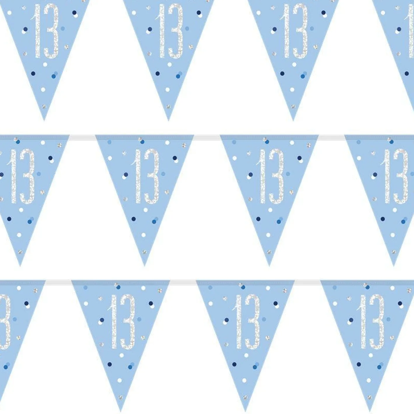 Blue Number 13 Plastic Bunting - 2.75M<Party Delights Sale