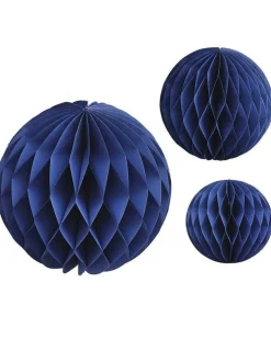 Party Delights Hanging Decorations<Blue Paper Honeycomb Hanging Decorations (3Pk)