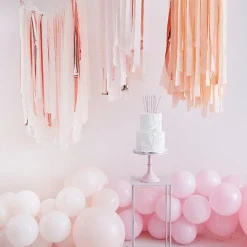 Blush & Rose Gold Streamer Ceiling Decoration<Party Delights Online