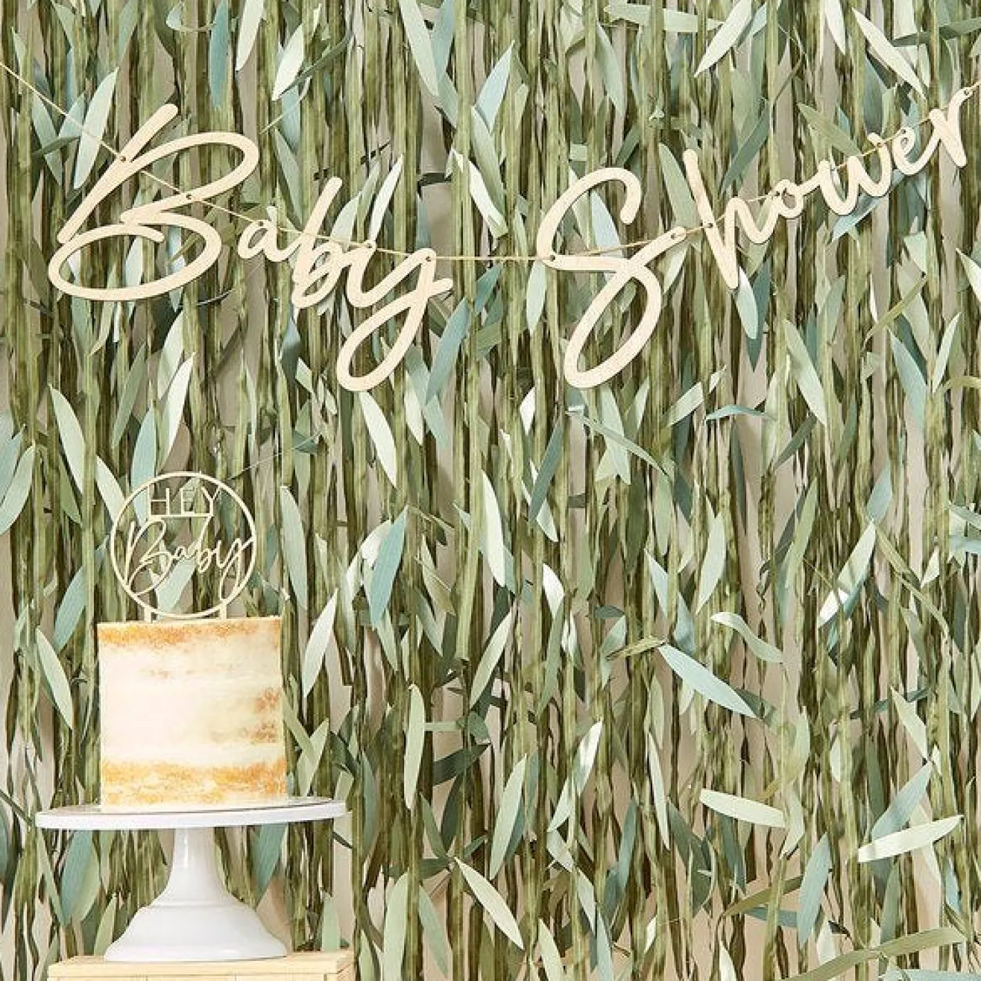 Botanical Baby Wooden Baby Shower Bunting - 2M<Party Delights Best