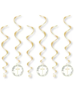Botanical Celebration Cross Hanging Swirl Decorations (6Pk)<Party Delights Hot