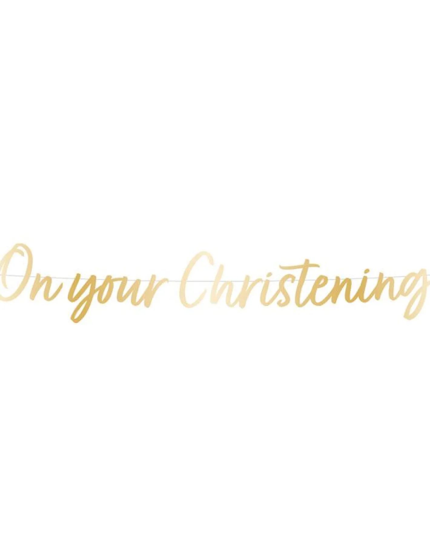 Botanical Celebration 'On Your Christening' Paper Banner - 1.6M<Party Delights Clearance