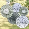Botanical 'Hey Baby' Paper Fan Decorations (5Pk)<Party Delights