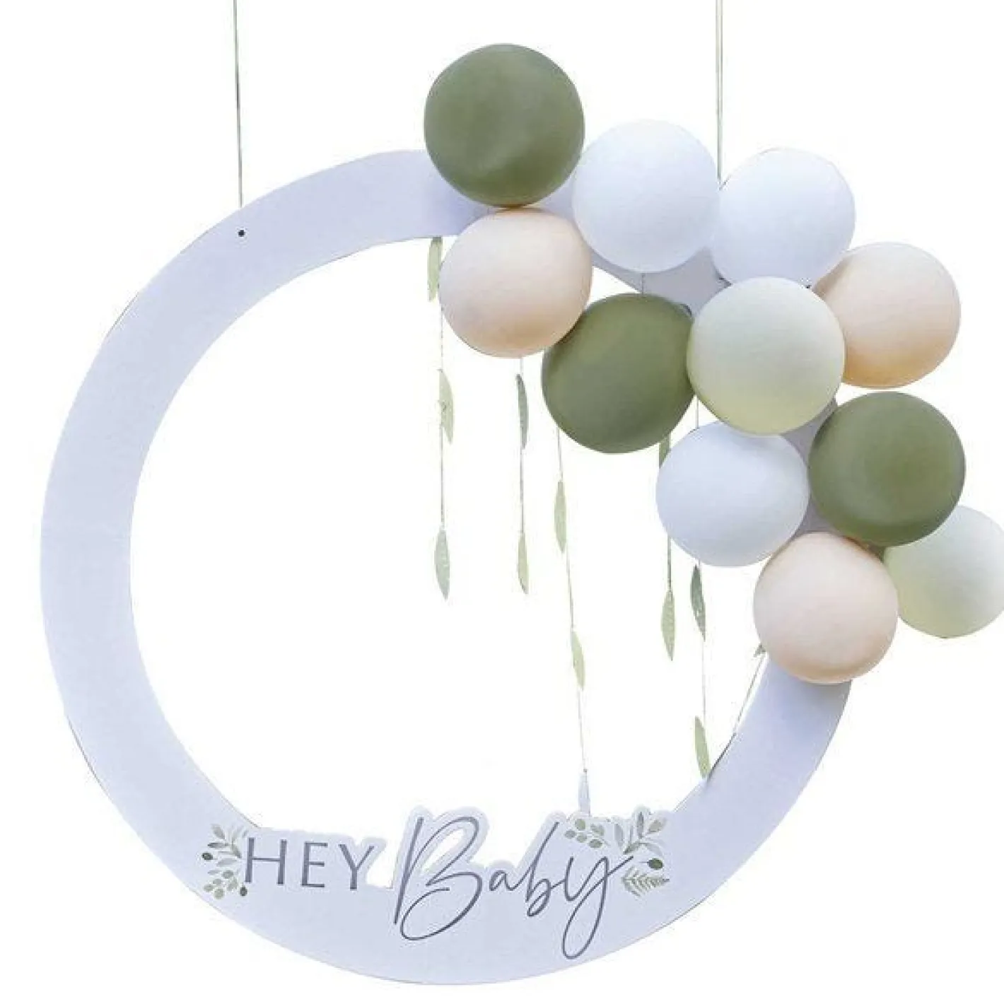Botanical 'Hey Baby' Photo Booth Frame With Balloons<Party Delights Online