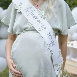 Botanical 'Mummy To Be' Sash<Party Delights Clearance