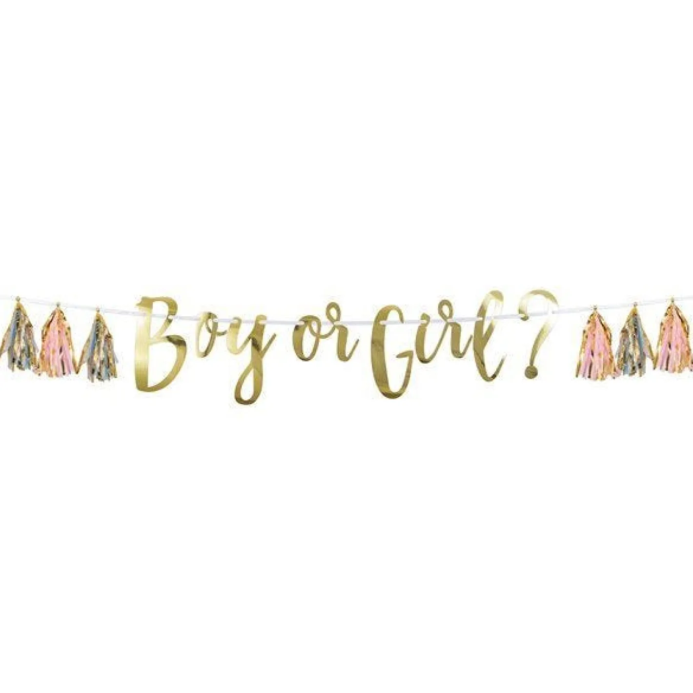 Boy Or Girl Banner With Tassels - 1.5M<Party Delights Clearance