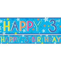Boys 3Rd Birthday Paper Banners - 1M (3Pk)<Party Delights Discount