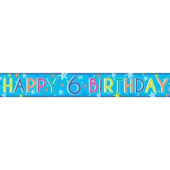 Boys 6Th Birthday Paper Banners - 1M (3Pk)<Party Delights Best