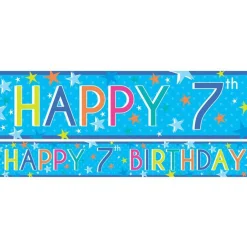 Boys 7Th Birthday Paper Banners - 1M (3Pk)<Party Delights New