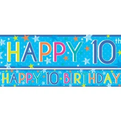 Boys 10Th Birthday Paper Banners - 1M (3Pk)<Party Delights New