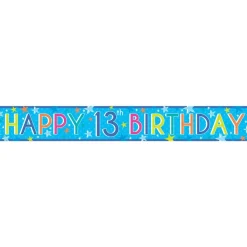 Boys 13Th Birthday Paper Banners - 1M (3Pk)<Party Delights Online