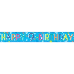 Boys 9Th Birthday Paper Banners - 1M (3Pk)<Party Delights