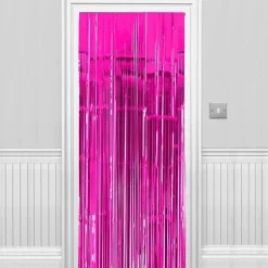 Bright Pink Foil Curtain - 2.4M<Party Delights
