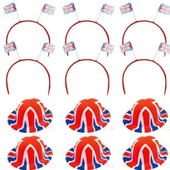 British Mini Hats & Flag Headbands - Kit For12<Party Delights Best