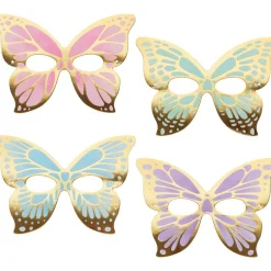 Butterfly Shimmer Paper Masks (8Pk)<Party Delights New