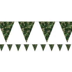 Camouflage Print Plastic Bunting - 3.7M<Party Delights Online