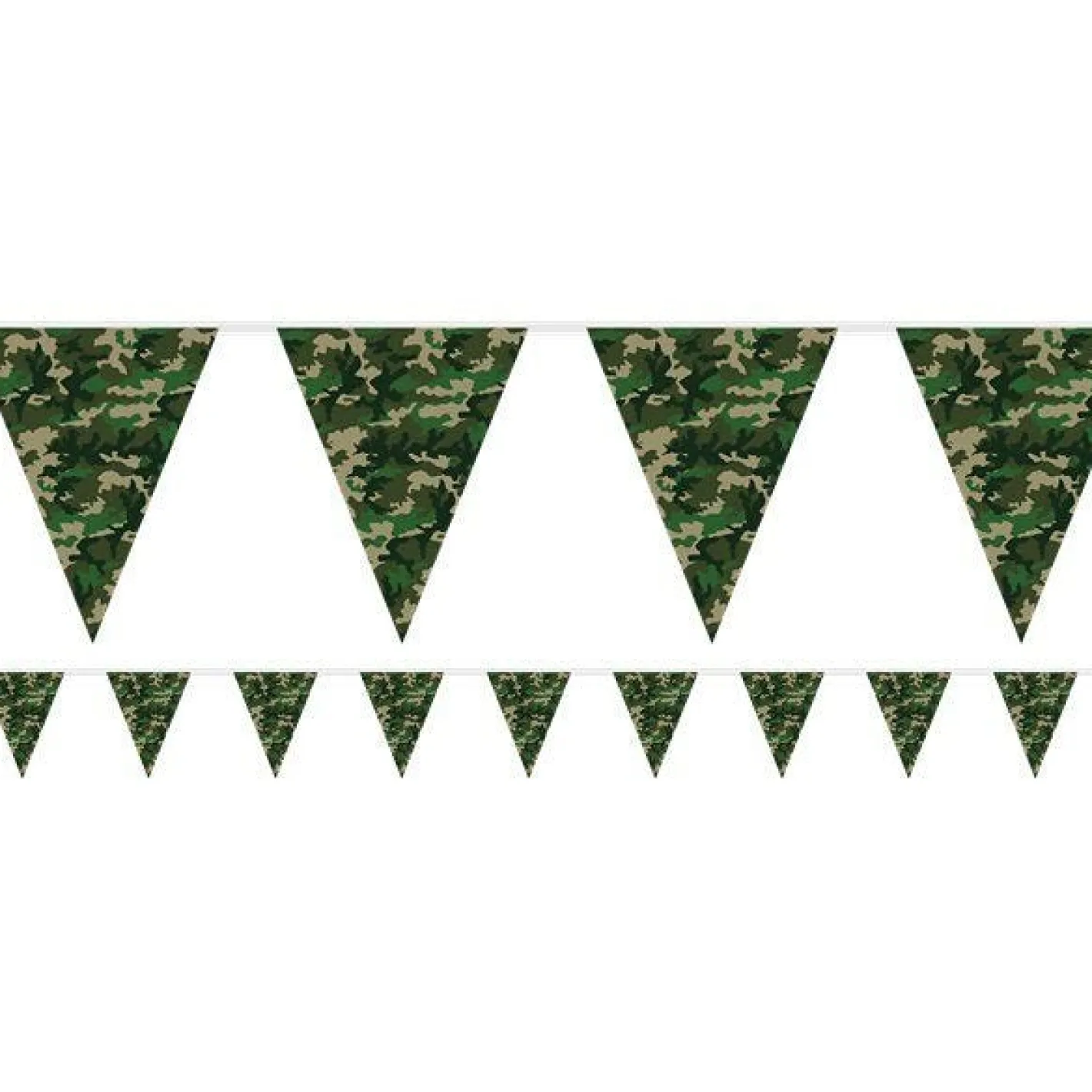 Camouflage Print Plastic Bunting - 3.7M<Party Delights Online