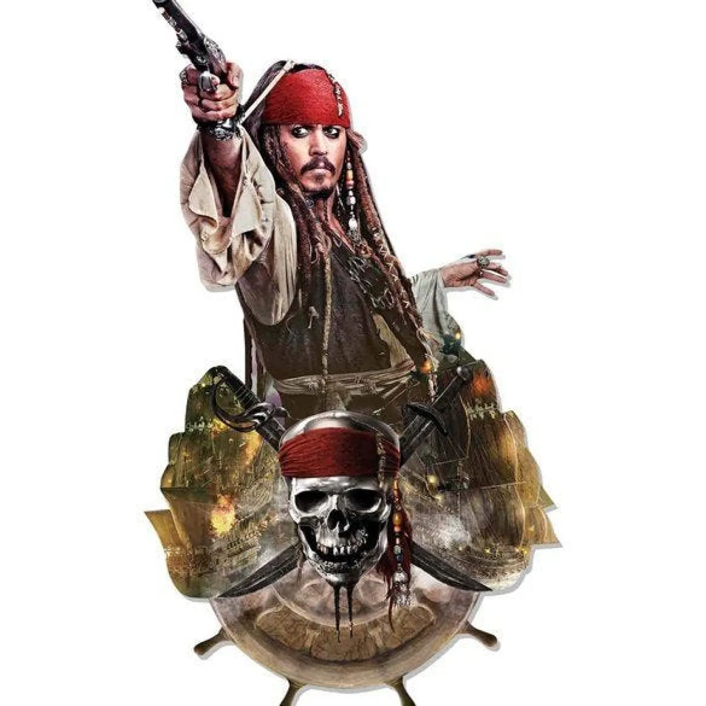 Captain Jack Sparrow Wall Mounted Cardboard Cutout - 100Cm X 54Cm<Party Delights