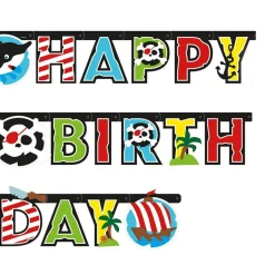 Captain Pirate 'Happy Birthday' Paper Banner - 1.8M<Party Delights Clearance