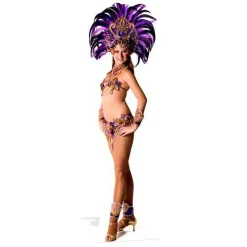 Carnival Purple Peacock Babe Cardboard Cutout - 194Cm X 59Cm<Party Delights Best