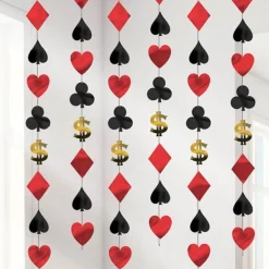 Casino Hanging Strings Decoration - 2.1M (6Pk)<Party Delights Sale