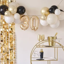 Champagne Noir 30Th Balloon Bunting Kit<Party Delights