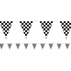 Checkered Race Flag Plastic Bunting - 3.7M<Party Delights Discount