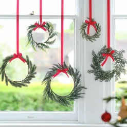 Christmas Foliage Wreath Hanging Decorations (5Pk)<Party Delights Best