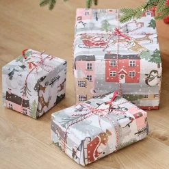 Party Delights Gift Wrapping<Christmas Scene Wrapping Paper (2 Sheets)