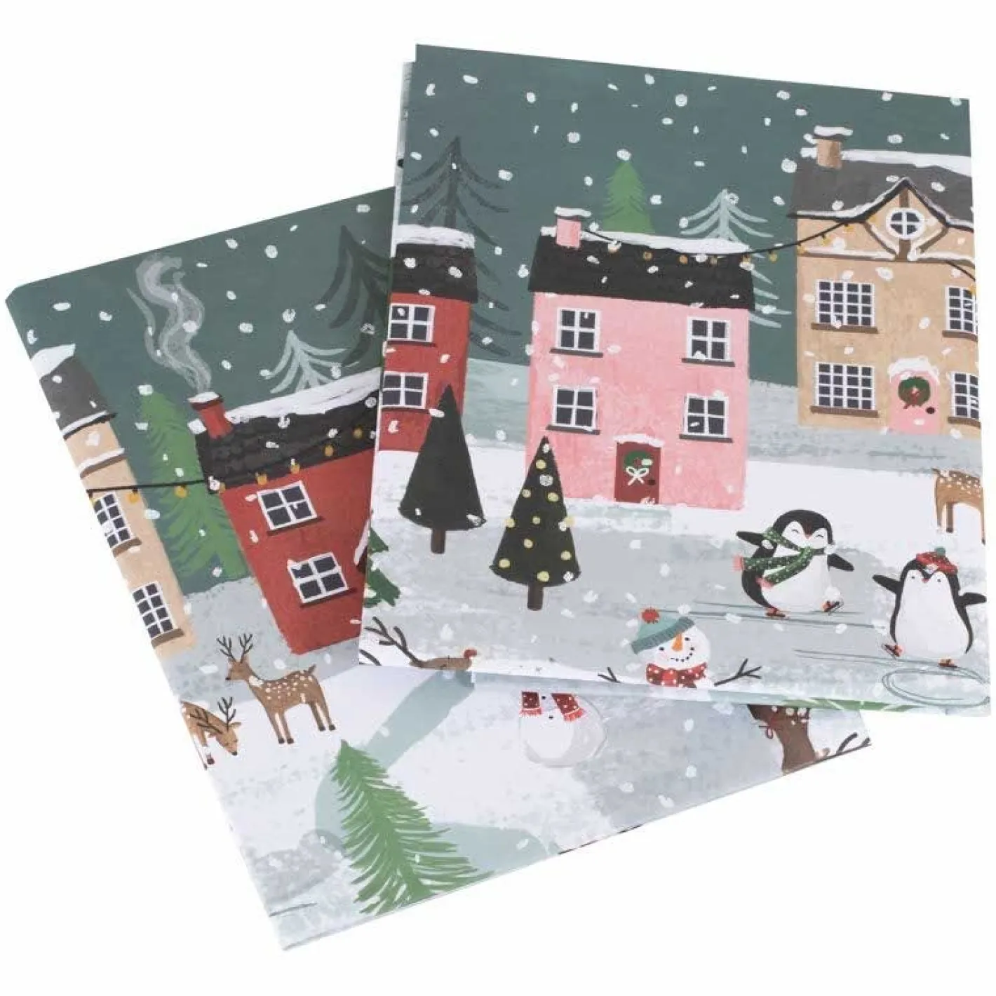 Party Delights Gift Wrapping<Christmas Scene Wrapping Paper (2 Sheets)
