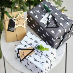 Party Delights Gift Wrapping<Christmas Wooden Icons And Ribbon Gift Tags (9Pk)