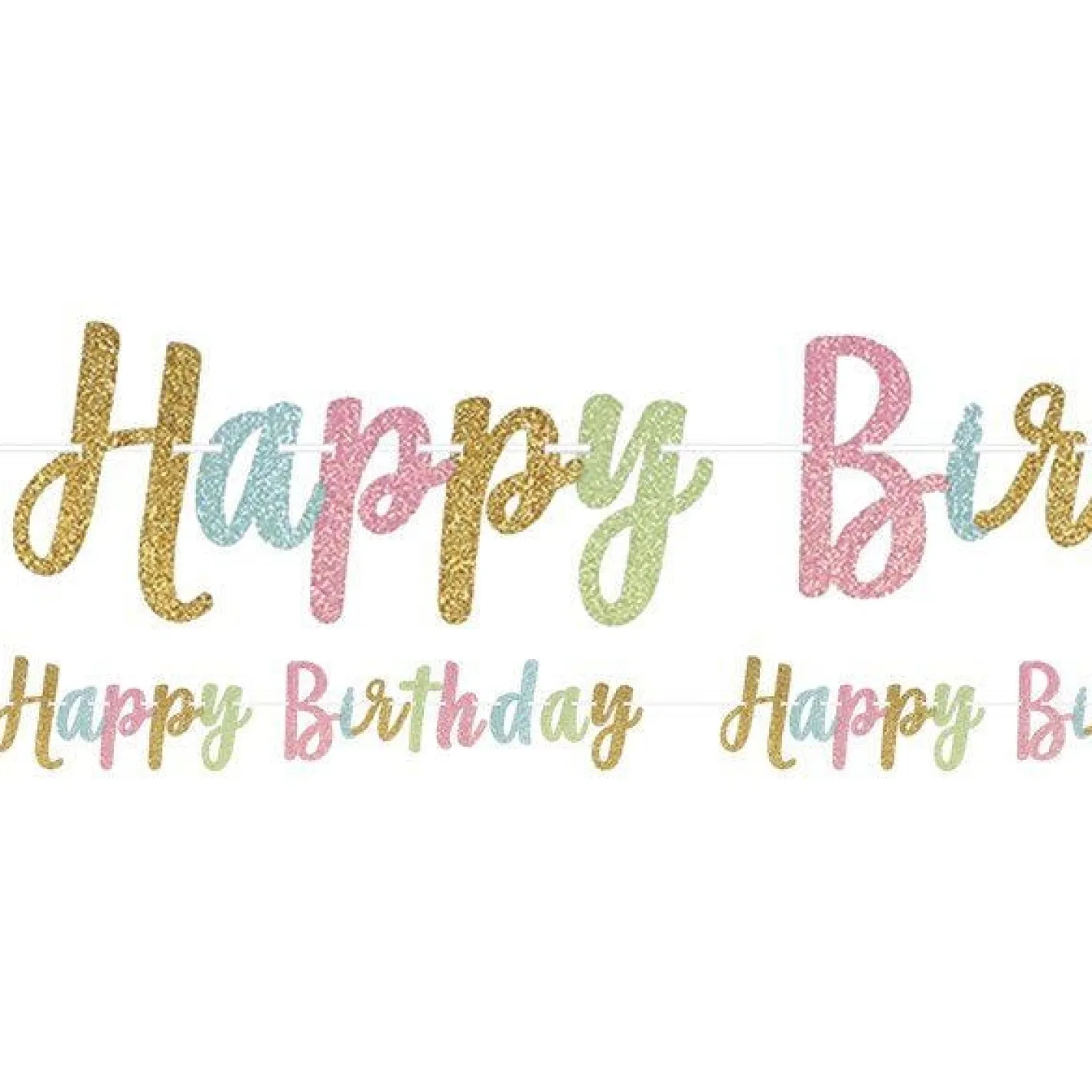 Confetti Fun 'Happy Birthday' Glitter Letter Banner - 3.65M<Party Delights Online