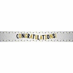 Congratulations Metallic Foil Banner<Party Delights Outlet