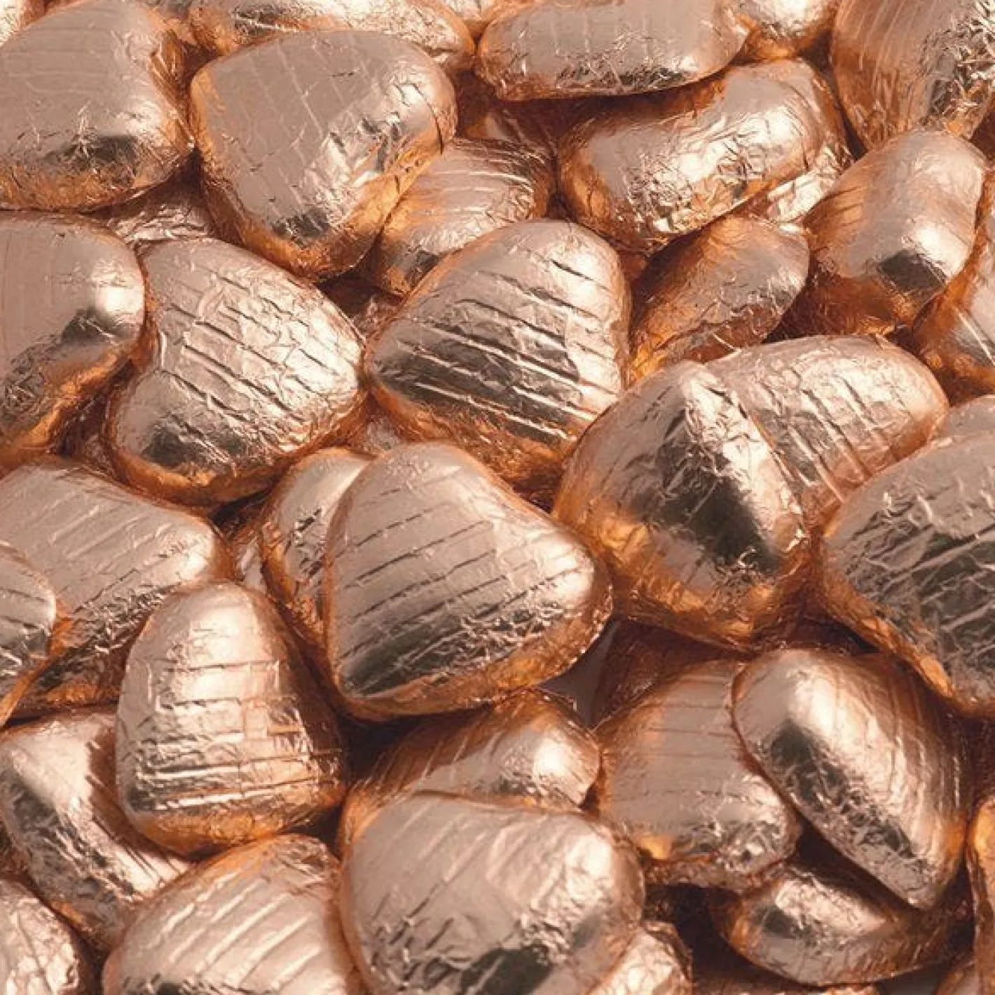 Copper Foil Chocolate Hearts - 1Kg<Party Delights Online