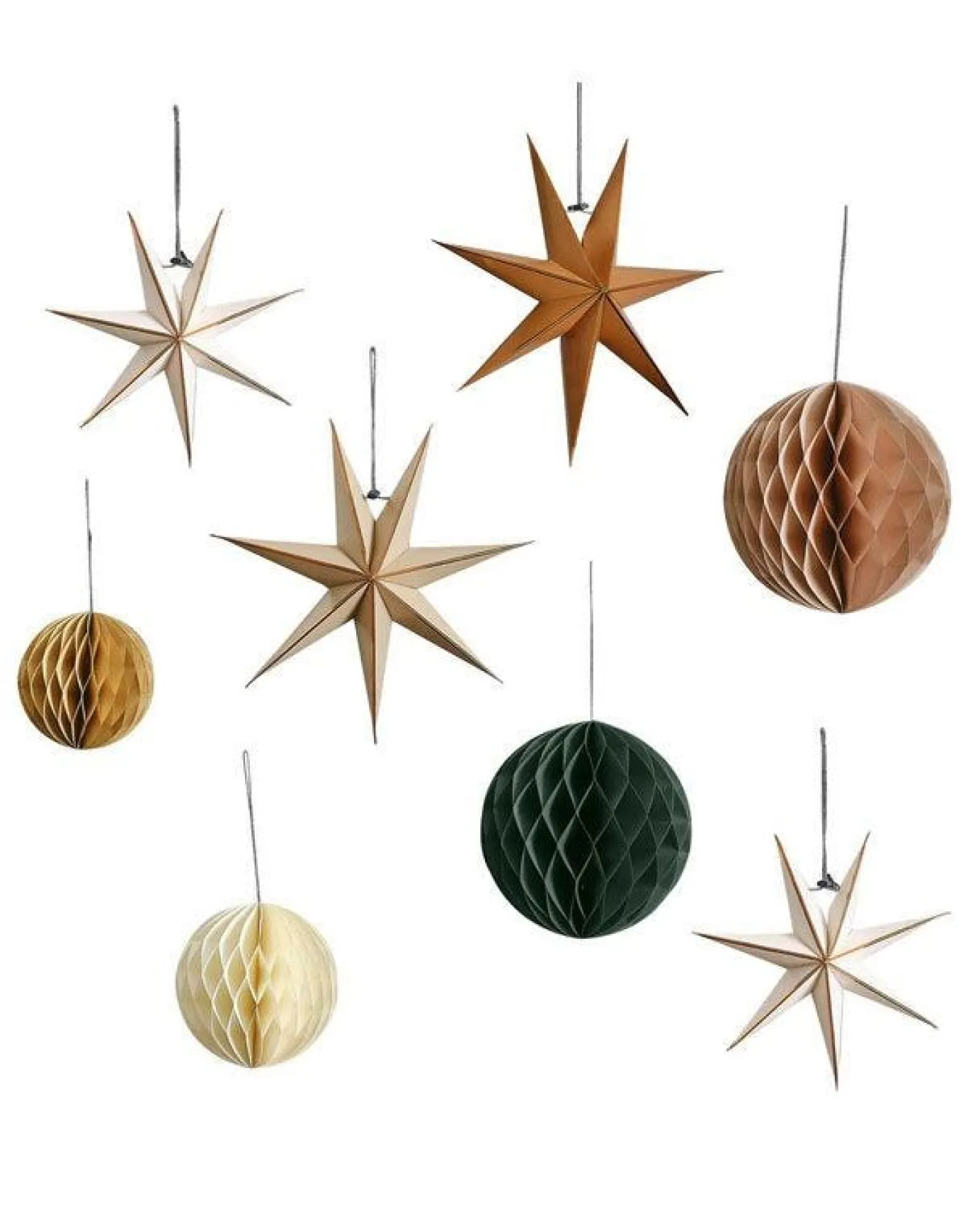 Party Delights Hanging Decorations<Cosy Copper Paper Star Hanging Decorations (8Pk)