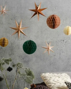 Party Delights Hanging Decorations<Cosy Copper Paper Star Hanging Decorations (8Pk)