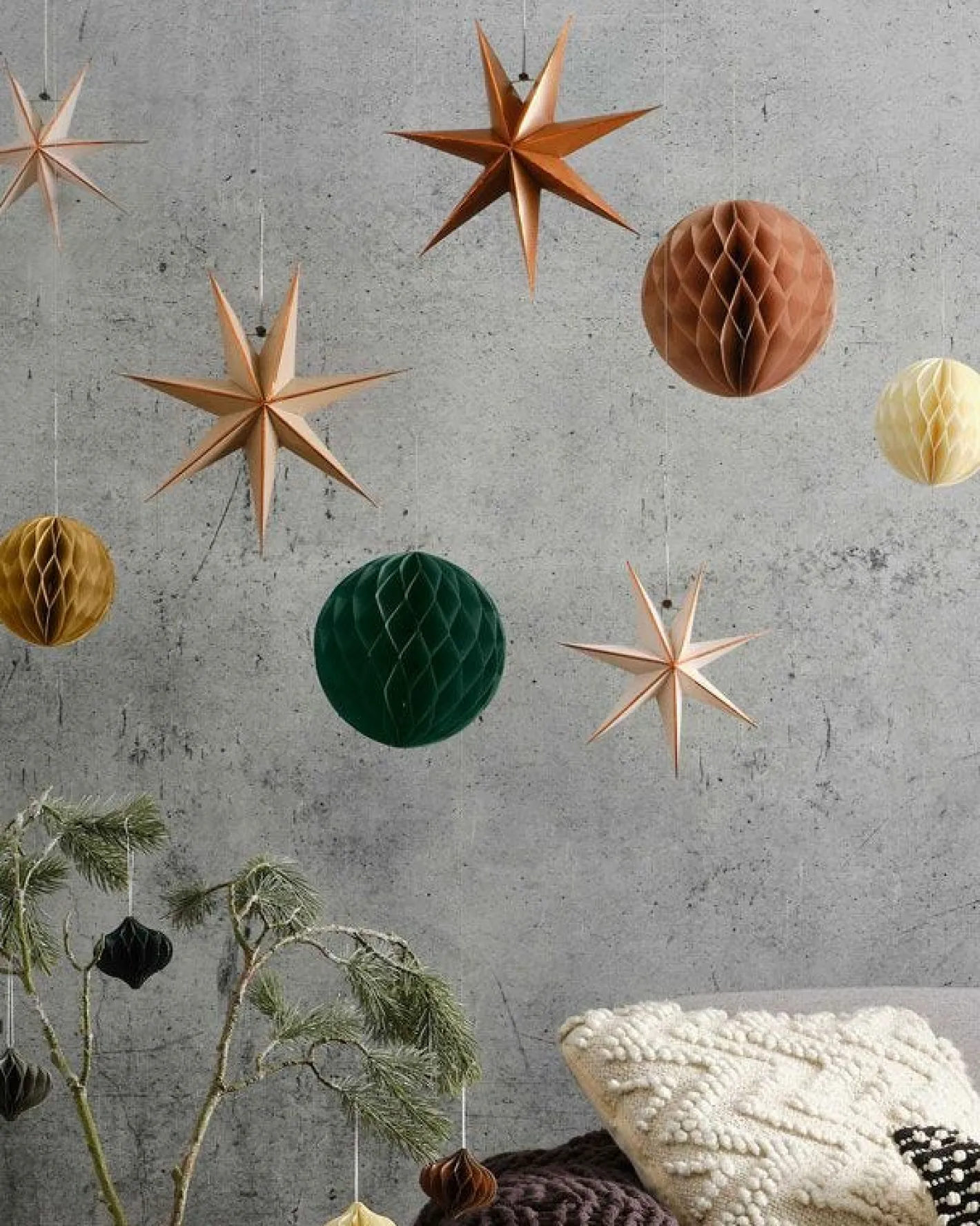 Party Delights Hanging Decorations<Cosy Copper Paper Star Hanging Decorations (8Pk)