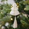Party Delights Hanging Decorations<Cream Honeycomb Trees Decorations With Macrame Tassels (4Pk)