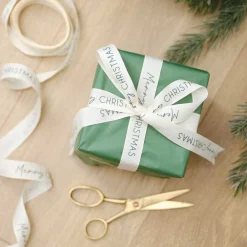 Party Delights Gift Wrapping<Cream Merry Christmas Ribbon - 5M