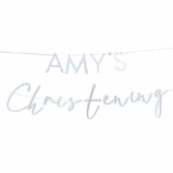 Customisable Christening Paper Banner - 1.5M<Party Delights