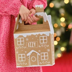 Party Delights Gift Wrapping<Customisable Gingerbread House Party Box (4Pk)