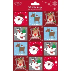 Party Delights Gift Wrapping<Cute Santa & Friends Gift Tags (32Pk)